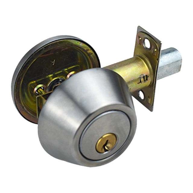 Door Lock Double Cylindre avec Clés Doté d'Un Bouton en Acier Inoxydable Brossé. Comprend un Loquet Universel Plein Adapté aux Épaisseurs de Porte de 35 mm à 45 mm, avec un Entraxe Réglable de 60 mm Ou 70 mm. Équipé d'Un Cylindre anti-Lock Haute Résistance et de Trois Clés Mécaniques. Conçu pour les Portes à Ouverture Gauche et Droite, Idéal pour une Utilisation Intérieure et Extérieure, comme les Portes de Cuisine, de Salon Ou de Chambre d'Hôtel. installation Facile avec un Tournevis Phillips. Convient aux applications de Quincaillerie de Porte,
