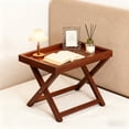 thumbnail image 4 of SIYTUAU Bamboos Bedside Table With Folding Legs Breakfast Tray Food And Snack Service Tray For Home Sofa Side Living Room Coffee Table Storage Rack Style A A, 4 of 6