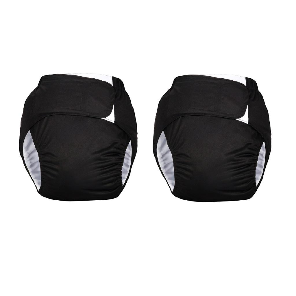 Yinanstore 2x Waterproof Adult Diaper Elastic Large Size Adjustable Reusable Undewear Pants for Incontinence Post Operative Care No Smell Disabled Old People