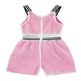 thumbnail image 1 of Fille Été Combinaison Contraste Couleur Creux Résille Fermeture Éclair Shorts, 1 of 6