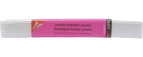 UNIQUE CREATIV blanc Jumbo Braided Elastic, 13 mm (0.51 in), 1 m (1.09 yd)