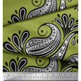 thumbnail image 3 of Soimoi Green Moss Georgette Fabric Geomertic & Paisley Print Sewing Fabric Yard 42 Inch Wide, 3 of 3