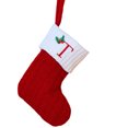 thumbnail image 1 of Christmas Tree Decorative Socks With Embroidered Initial Letters Red Green White Knit Stockings, 1 of 2