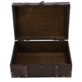 thumbnail image 4 of Large Capacity Vintage European Style Wooden Storage Box, Decorative Jewelry Chest with Lock Gray, 4 of 7