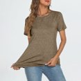 thumbnail image 4 of Timegard Womens Tops Crew Neck Short Sleeve Solid Color Shirts Casual Comfy Tunic Tops Summer Basic Tee, 4 of 8