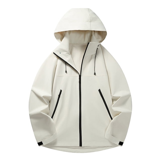 LOVZFMLL Jackets for Men's Outdoor Windproof And Waterproof Long Sleeved Hooded Jacket
