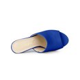 thumbnail image 4 of BLISSFUL STEP Women's Slip on Block Heel Slide Sandals Mules Blue 6.5, 4 of 7