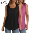 thumbnail image 2 of Plebaso Débardeurs 2025 pour Femmes, Lot de 2, Col Rond, Sans Manches, Chandails Décontractés Amples d'Été, Tuniques Basiques, 2 of 7
