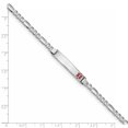 thumbnail image 3 of 14K White Gold Medical Red Enamel Figaro Link ID Bracelet, 3 of 3