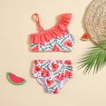 thumbnail image 2 of MIASHUI Girls Swimsuit Two Pieces Bikini Set Watermelon Print Bathing Suits Swimwear,Watermelon Red,4-5 Years, 2 of 6
