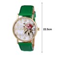 thumbnail image 2 of LYMAYTER Stylish Ladies Watch Stylish Women's Rose Pattern Watch - Faux Leather Strap, Quartz Movement, 2 of 6