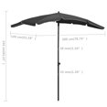 thumbnail image 4 of vidaXL Garden Parasol with Pole 200x130 cm Anthracite, 4 of 4