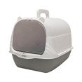 thumbnail image 3 of Cat Litter Box with Lid Portable Litter Box Cat Litter Anti Splashing Easy Tidy Handle grey, 3 of 9
