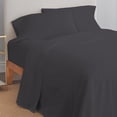 thumbnail image 2 of Draps de Lit 100 % Coton, Poche Profonde, Résistants aux Plis, Satin Doux et Lisse 3 Pcs, Lit Simple Gris Foncé par Color Sense, 2 of 4