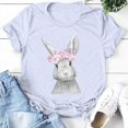 thumbnail image 4 of T-shirts d'Été pour Femmes Grande Taille à Manches Courtes, Col Rond, Imprimé Lapin, T-shirt de Pâques à Manches Courtes, Blouse Décontractée Ample, T-shirt à Col en V pour Femmes en Liquidation, 4 of 8