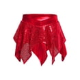 thumbnail image 3 of Linjinx Jupe Mini Couches Métalliques à Sequins pour Filles, Jupe de Danse Brillante, Ballet Latin Scintillant, Jazz, Rouge 12, 3 of 5