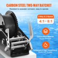 thumbnail image 4 of Hand Winch Boat Trailer Winch Heavy Duty Rope Crank Polyester Strap & Two-Way Ratchet Manual Operated Hand Crank Winch, 4 of 7