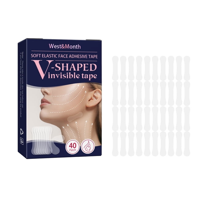 60Pcs/Box V Shaped Invisible Tape Waterproof V Face Adhesive Tape Breathable Face Lifting Patch Tighten Chin Sticker