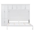 thumbnail image 4 of Velmero Lit Escamotable Grand Size Gain de Place avec Armoires Intégrées – Solution de Lit Mural Moderne, Blanc, 4 of 22