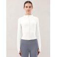 thumbnail image 2 of ORUYROP Veste de Course Légère Extensible pour Femmes avec Fermeture Éclair Complète et Trous pour les Pouces, 2 of 7