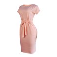 thumbnail image 4 of EGNMCR Robes d'Été Femmes Tendance 2024 Femmes Décontracté Col Rond Bretelles Manches Courtes Rayé Imprimé Robe Ample, 4 of 5