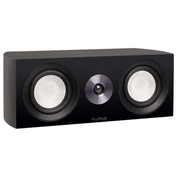 Fluance Reference High Performance 2-Way Center Channel Speaker for Enhanced Dialogue and Vocals in Home Theater Surround Sound Systems - Black Ash (XL8C)