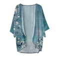 thumbnail image 4 of 2025 Cardigan Kimono à Manches Bouffantes Ouvert au Dos à Imprimé Floral pour Femmes Cardigan Ample à Imprimé pour Femmes Couvre-Maillot Blouse Décontractée Cardigans Sans Manches pour Femmes, 4 of 4