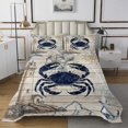 thumbnail image 1 of Erosebridal Ocean Crab Coverlet Set King, Retro Lighthouse Bedding Set, Nautical Compass Decor 3pcs, 1 of 5