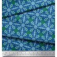 thumbnail image 3 of Soimoi Green Modal Satin Fabric Tiles Moroccan Decor Fabric Printed Yard 42 Inch Wide, 3 of 3