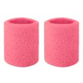 thumbnail image 1 of GOGO 2 PCS Terry Cloth Wristband Athletic Wrist Sweatband for Gym Sports Pink, 1 of 7