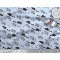 thumbnail image 2 of Soimoi Blue Velvet Fabric Bear & Text Printed Craft Fabric by the Yard 58 Inch Wide, 2 of 5