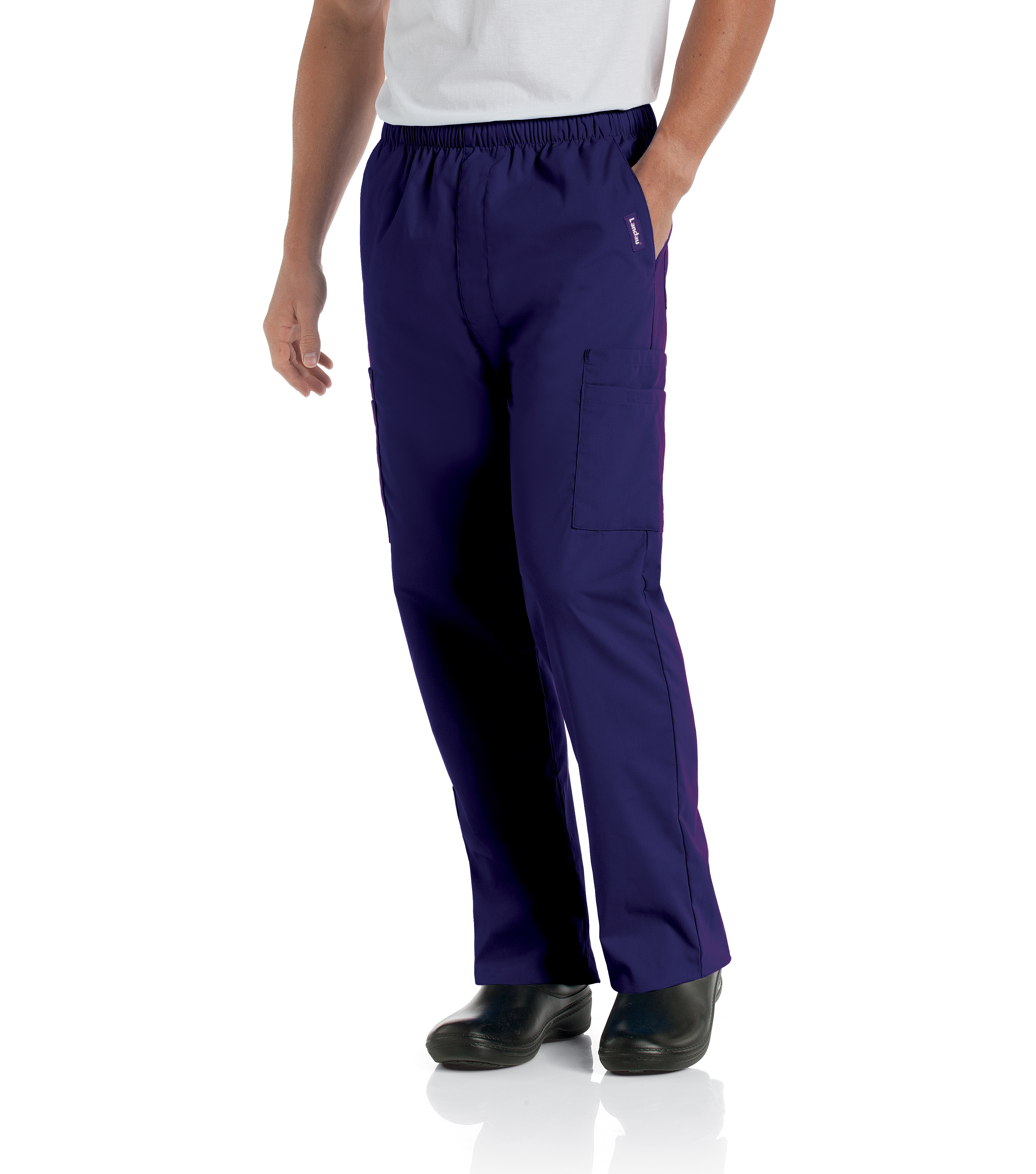 Landau Essentials Pantalon d'Uniforme à 7 Poches pour Hommes : Coupe Classique et Décontractée, Élastique, Fermeture Éclair devant, à Enfiler Médical 8555