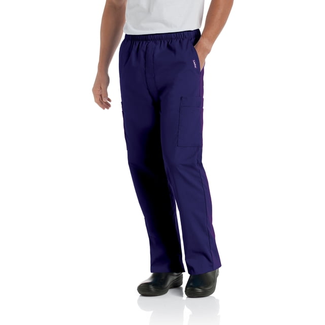 Landau Essentials 7 Pocket Scrub Pants for Men's: Classic Relaxed Fit, Elastic, Zipper Front, Pull-on Medical 8555