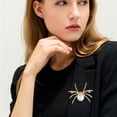 thumbnail image 3 of Accessoires d'Halloween pour Femmes Broche Personnalisée Araignée Dorée Strass Métal Buste Rétro Accessoires en Gros Halloween, 3 of 8