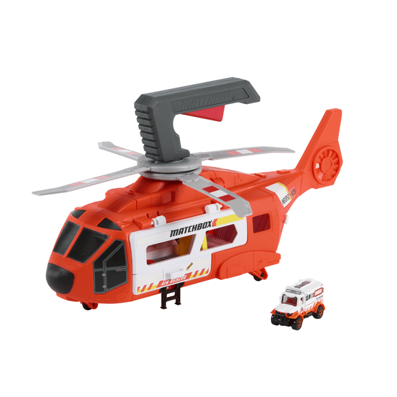 Matchbox-Hélicoptère de Secours-40,5cm, ambulance en métal 1/64 - Exclusivité Walmart