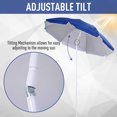 thumbnail image 4 of Outsunny 6.7ft Beach Umbrella with Push Button Tilt and Carry Bag, Blue, 4 of 10