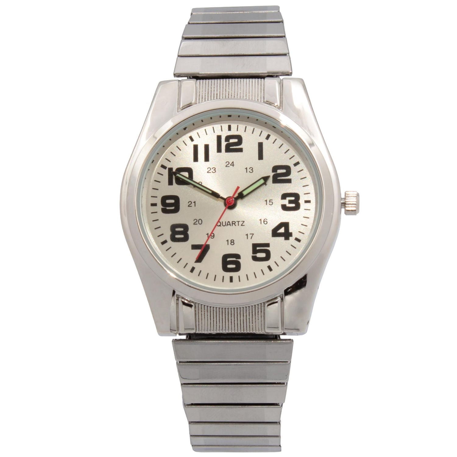 Montre George à argent avec bracelet extensible pour hommes