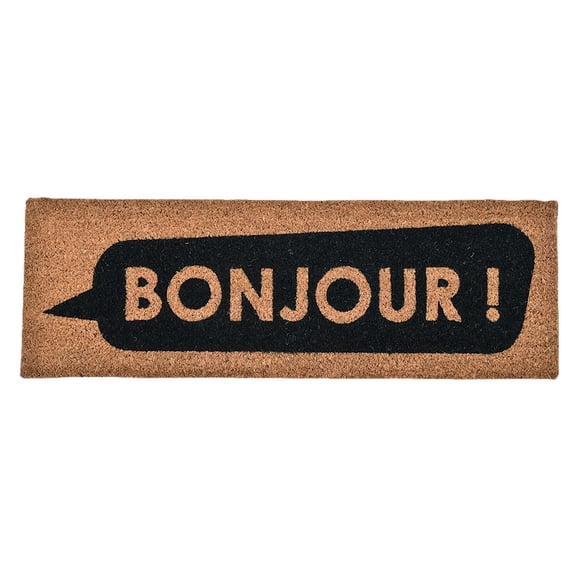 Bonjour 30x10 Long Sheltered Front Door Mat Coco Natural