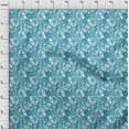 thumbnail image 4 of oneOone Tissu Polyester Spandex Bleu Sarcelle Abstrait Matériel de Robe Tissu Imprimé Tissu au Mètre 56 Pouces de Large, 4 of 5