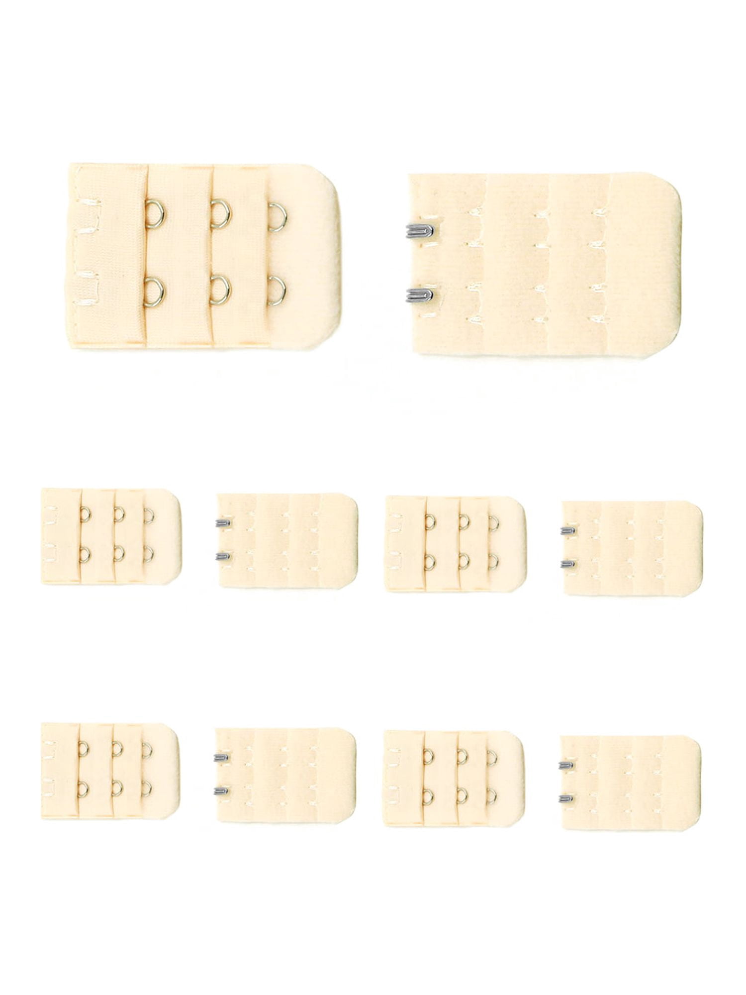 INSPIRE CHIC Women's 3 Rows 2 Hooks Underwear Bra Extender Brassiere Extension Hooks Strap Adapter Beige-2 10