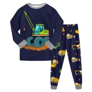 Zshosam Kids Pajamas Set Boys Pajama Set Kids Long Sleeve Pyjamas Cartoon Sleepwear for Kids Nightwear Pjs Set Size 3T 4T,(Navy 3-4 Years)