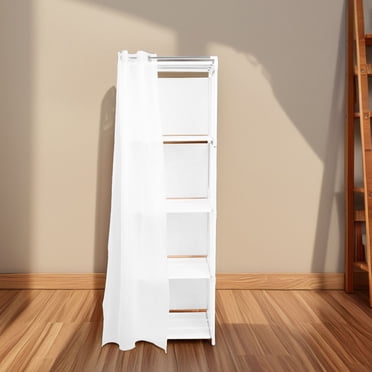 Phenofice Bedroom Wardrobe White Steel Storage Cabinet Easy Assembly For Clothes 1 Piece