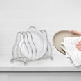 thumbnail image 2 of Silver Kitchen Iron Dish Rack Storage Draining Rack Triangles Shelf Countertop Storage Organizer 5.12X4.33X2.76 Inches 0.31 Lb Space Saving Dish Drying Rack, 2 of 6