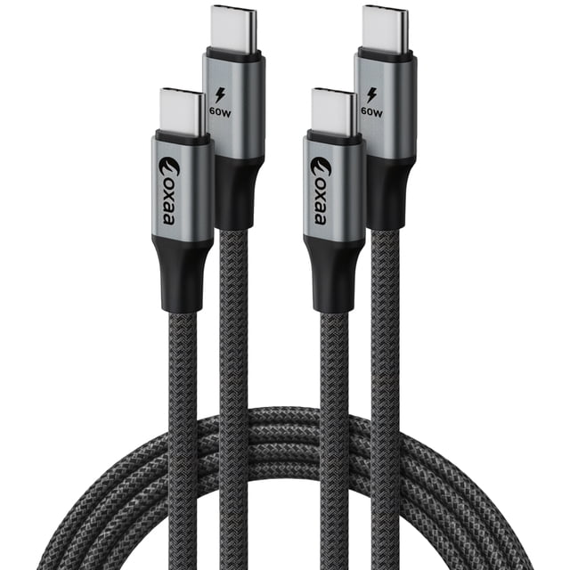 OXAA USB C to USB C Fast Charging Cable 60W, Durable & High-Speed, Compatible with iOS, Android, and Laptops