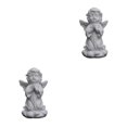 thumbnail image 3 of Baohd Graceful Resin Girl Angel Figurine Statue Decorative Desktop Accent Praying Up 2Set, 3 of 6