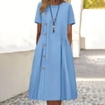 thumbnail image 3 of Cameland Robe Décontractée de Mode pour Femme Printemps Été à Manches Courtes, Col Rond, Longueur Genou, 3 of 5
