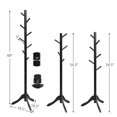 thumbnail image 3 of Costway Wooden Coat Rack Stand Entryway Hall Tree 2 Adjustable Height with 8 Hooks Black, 3 of 10