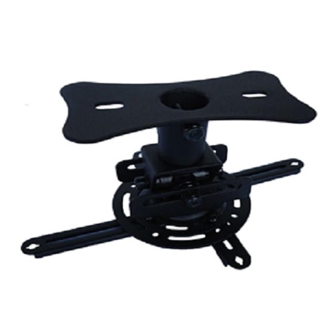 Prime Supports Support de Plafond pour Projecteur Robuste Noir en Acier Froid, Vue avant Centrée avec distance de 6 Pouces au Plafond, Support Inclinable et Pivotant Réglable, Supporte jusqu'à 77 Lb (35 kg) Ajustement Universel; Comprend Support, Ensemble de Quincaillerie et Manuel d'Instructions, Souvent Utilisé pour Sécuriser des Composants AV Compacts.