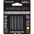 thumbnail image 1 of Panasonic Eneloop Pro AAA High Capacity Ni-MH Pre-Charged Rechargeable Batteries, (Pack of 4), 1 of 5