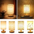 thumbnail image 4 of ZTOO Touch Control LED Linen Night Lamp w/Warm White Light Linen Nightstand Lamp USB Powered Wooden Beside Lamp for Bedroom Living Room, 4 of 6